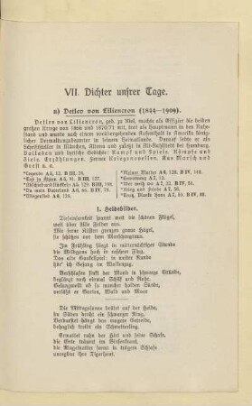 VII. Dichter unsrer Tage