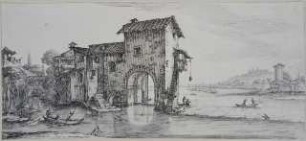 Die Wassermühle, Blatt 7 der Serie „Diverse Vedute Designate In Fiorenza.“