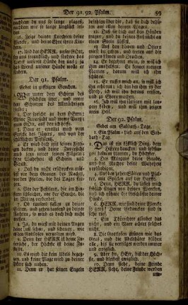Der 91. Psalm. Gebet in gifftigen Seuchen – Der 120. Psalm. Vom heiligen Wandel