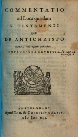 Commentatio ad loca quaedam novi Testamenti ... de Antechristo