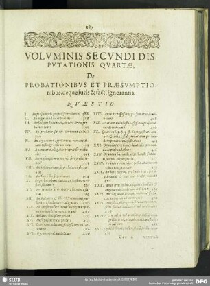 Voluminis Secundi Disputationis Quartae, De Probationibus Et Praesumptionibus, deque iuris & facti ignorantia