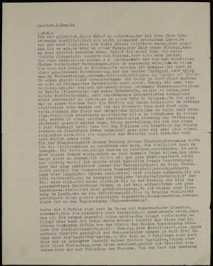 L.H.M. - Ich war glücklich, Ihren Brief zu erhalten, der mir...