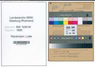 Entnazifizierung Lotte Weckmann , geb. 22.11.1920 ()