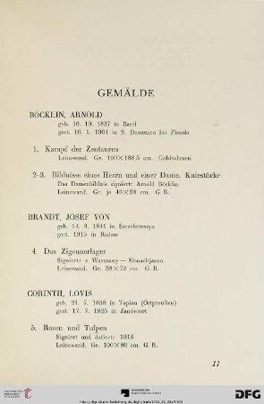 Gemälde (Nr. 1-98)