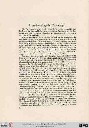 II. Anthropologische Forschungen
