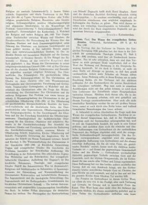 286-287 [Rezension] Althaus, Paul, Das Wesen des evangelischen Gottesdienstes