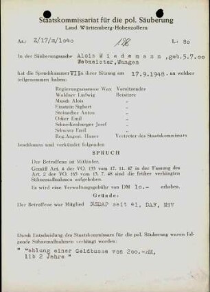 Wiedemann, Alois
