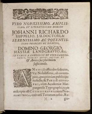 Viro ... Johanni Richardo Rupperlio ...