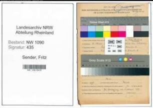 Entnazifizierung Fritz Sender , geb. 31.10.1893 (Polizist)