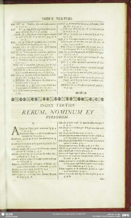 Index Tertius Rerum, Nominum Et Verborum