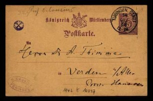 Postkarte vom 14.12.1888