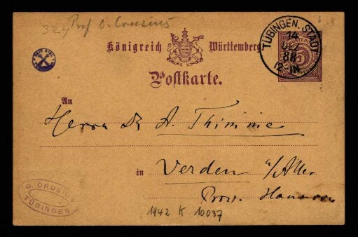 Postkarte vom 14.12.1888