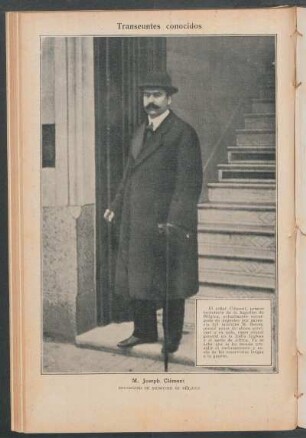 M. Joseph Clément, encargado de negocios de Bélgica - [Retrato] : Transeúntes conocidos