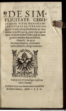 De simplicitate vitae christianae aureus liber