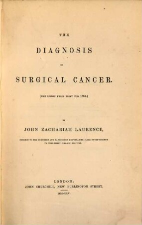 The Diagnosis of surgical Cancer