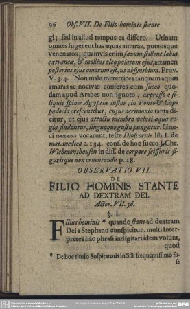 Observatio VII. De Filio Hominis Stante Ad Dextram Dei. Actor. VII. 56.