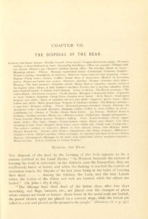 Chapter VII. The disposal of the dead