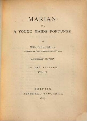 Marian; or, A young maid's fortunes, 2