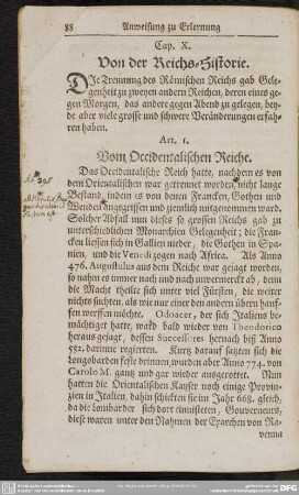 Cap. X. Von der Reichs-Historie