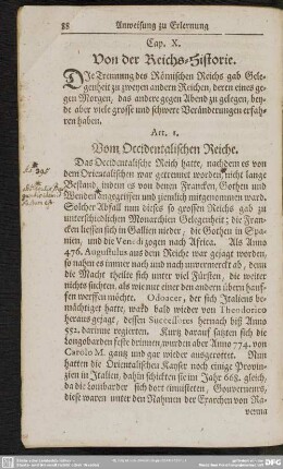 Cap. X. Von der Reichs-Historie