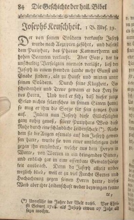 Josephs Keuschheit. 1 B. Mos. 39.