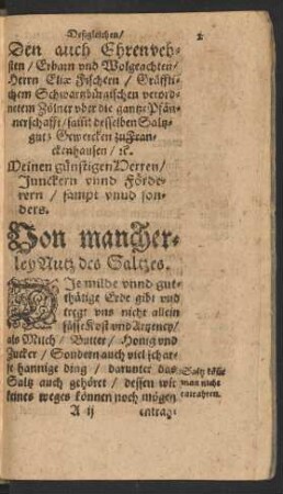 Von mancherley Nutz des Saltzes.