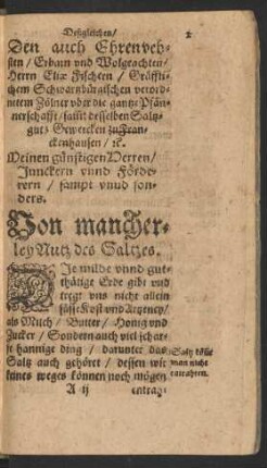 Von mancherley Nutz des Saltzes.