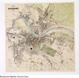 Plan von Dresden. 12. Auflage 1898 (ca. 1:10 000), hrsg. vom Vermessungsamt der Stadt Dresden