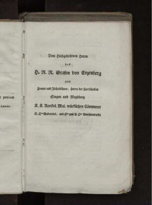 Grafen von Enzenberg.