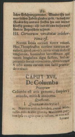 Caput XVII. De Columba