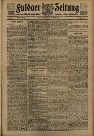 Erste Ausgabe vom Montag, den 02. Mai 1910.