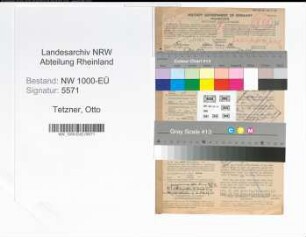 Entnazifizierung Otto Tetzner, geb. 05.05.1894 (Bankangest.)