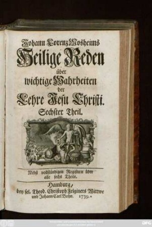 Theil 6: Nebst vollständigen Registern über alle sechs Theile