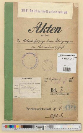 Die Arbeiterfürsorge beim Übergang in die Friedenswirtschaft: Bd. 2