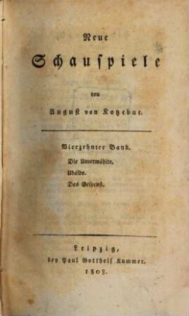 Neue Schauspiele, 14. Die Unvermählte, Ubaldo, Das Gespenst
