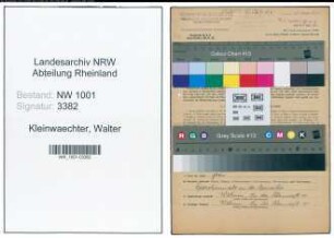 Entnazifizierung Walter Kleinwaechter, geb. 07.07.1901 (Verw.Beamter)