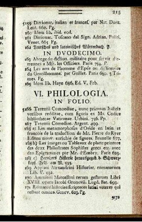VI. Philologia