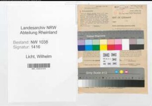 Entnazifizierung Wilhelm Licht , geb. 23.03.1890 (Dentist)