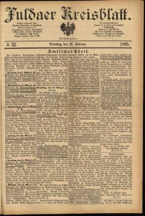 Ausgabe vom Dienstag, den 21. Februar 1893.