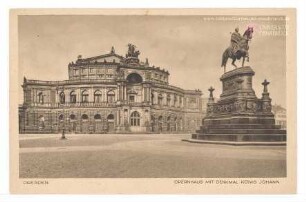 Dresden - Opernhaus mit Denkmal König Johann