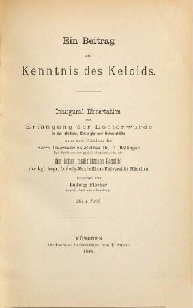 Ein Beitrag zur Kenntnis des Keloids