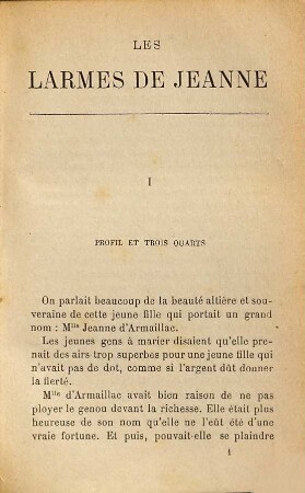 Les larmes de Jeanne : histoire parisienne