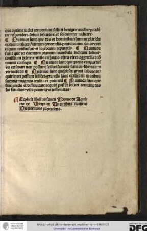Explicit libellus sancti Thome de Aquino de vitiis et virtutibus numero quaternario procedens.