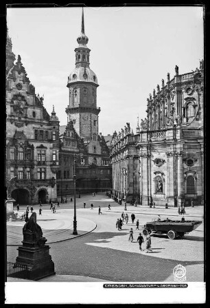 Dresden, Residenzschloss mit Hausmannsturm und Georgentor