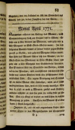 Monat April 1771.