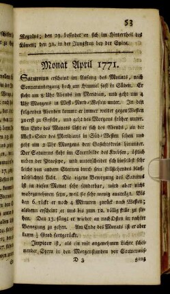 Monat April 1771.
