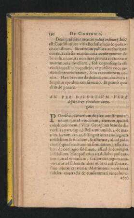 An Per Divortium Vere dissolvatur vinculum coniugale.