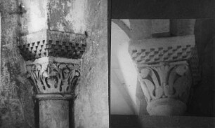 Freyburg (Unstrut), Schloss Neuenburg, Doppelkapelle, Kapitelle im Untergeschoss