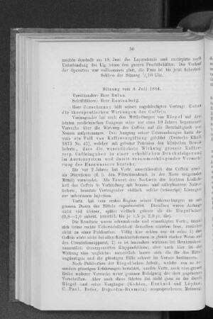 Sitzung vom 8. Juli 1884.