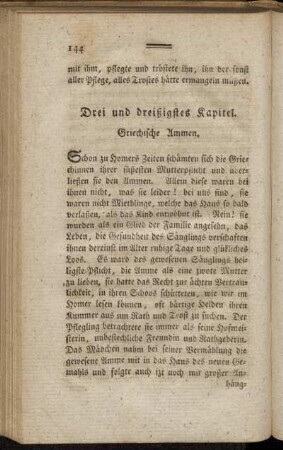 Drei und dreißigstes Kapitel. Griechische Ammen